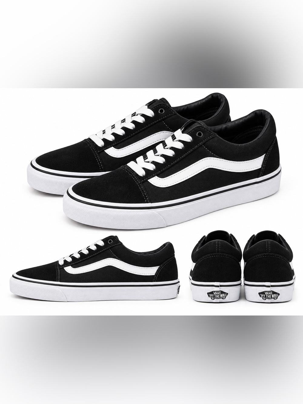 Vans Black & White Low-Top Skate Sneakers